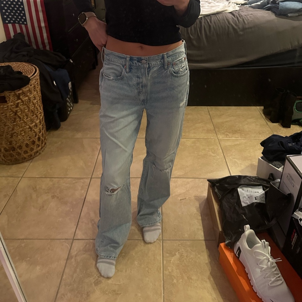 AE77 PREMIUM LOW-RISE BAGGY
STRAIGHT JEAN